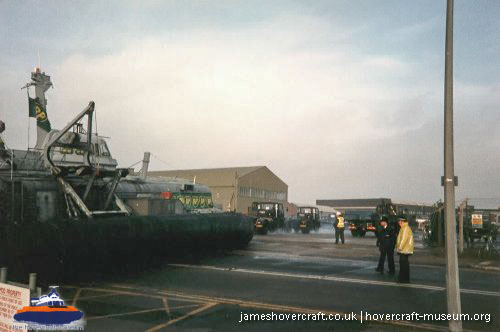 BH7 being moved to The Hovercraft Museum -   (submitted by The <a href='http://www.hovercraft-museum.org/' target='_blank'>Hovercraft Museum Trust</a>).